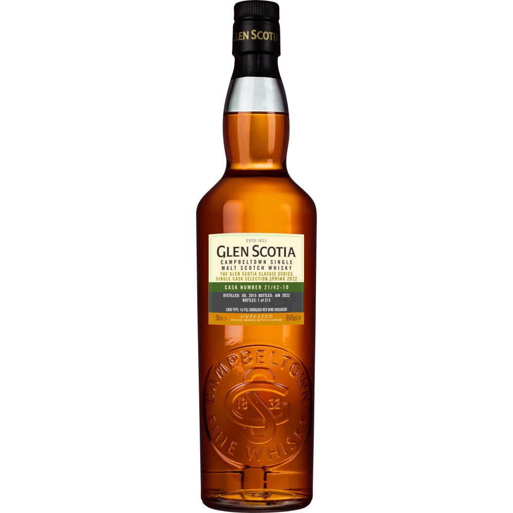 Glen Scotia Single Malt Scotch Whisky Vintage 2015 1st Fill Bordeaux Red Wine Hogshead #3 58,4% 0,7l