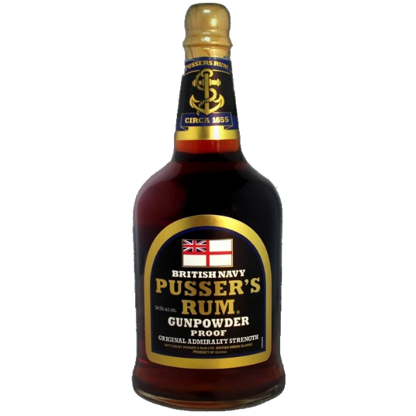 Pusser's Black Label Rum Gunpowder Proof