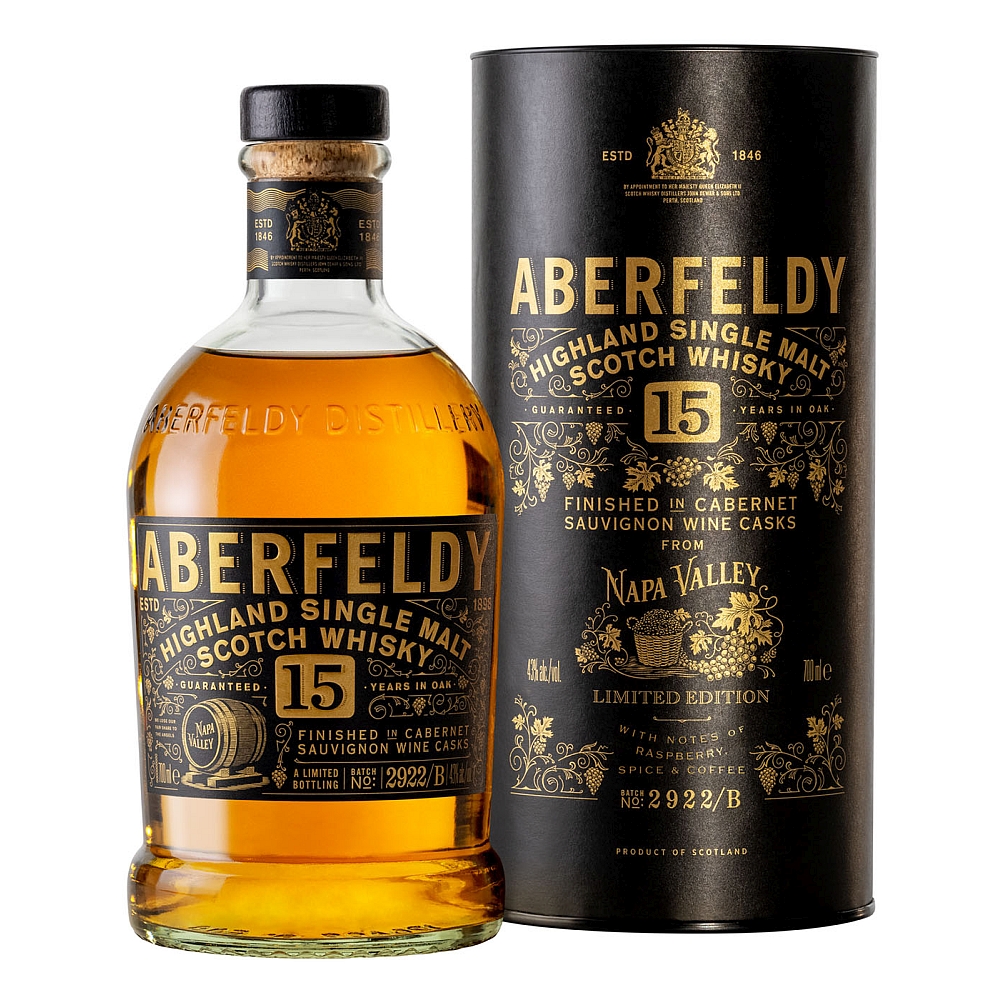 Aberfeldy Highland Single Malt Scotch Whisky 15 Years Nappa Valley 43% 0,7l