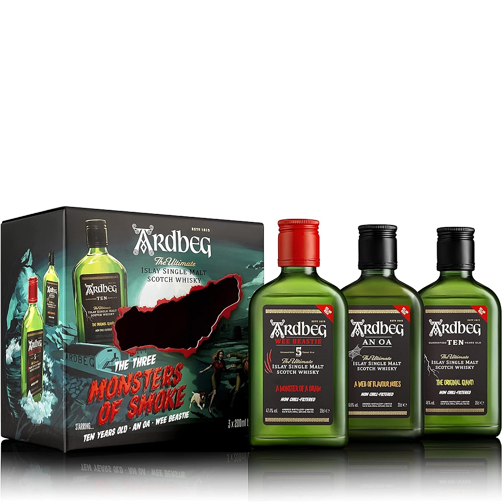 Ardbeg The Three Monsters Of Smoke Islay Single Malt Scotch Whisky Geschenk-Set 3 x 0,2l