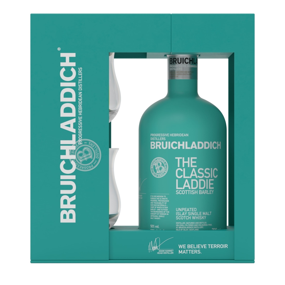 Bruichladdich Classic Laddie Geschenkbox mit zwei Gläser 50% 0,7l