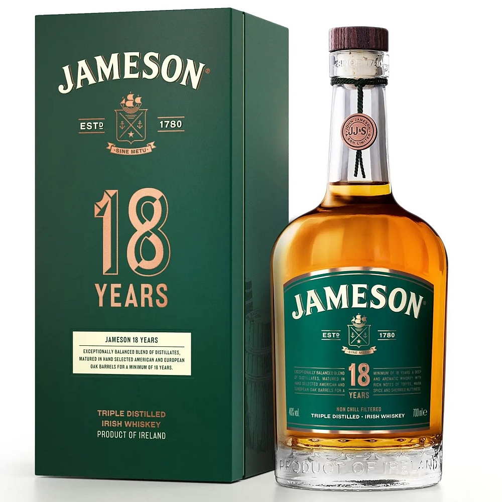 Jameson 18 Years Triple Distilled Irish Whiskey 46% 0,7l