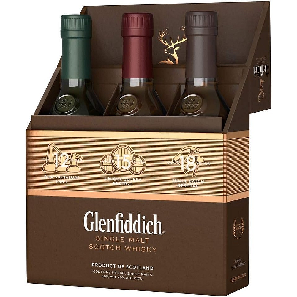 Glenfiddich 12/15/18 Years Family Pack Single Malt Scotch Whisky 40% 3 x 0,2l
