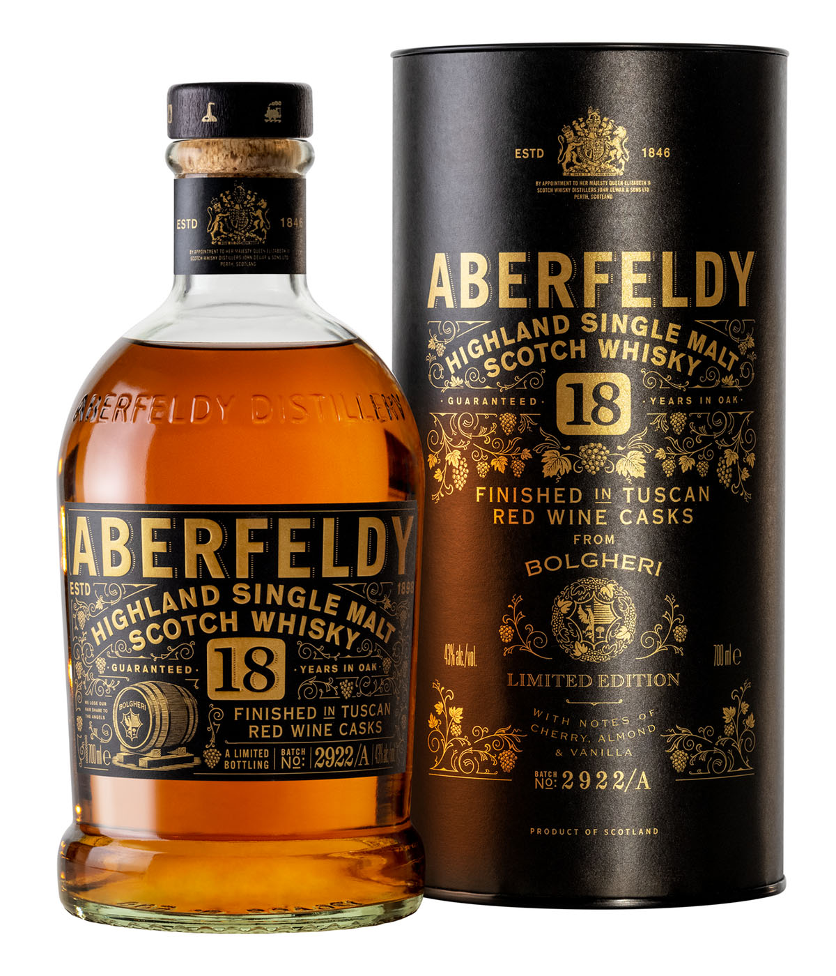 Aberfeldy Highland Single Malt Scotch Whisky 18 Years Bolgheri 43% 0,7l