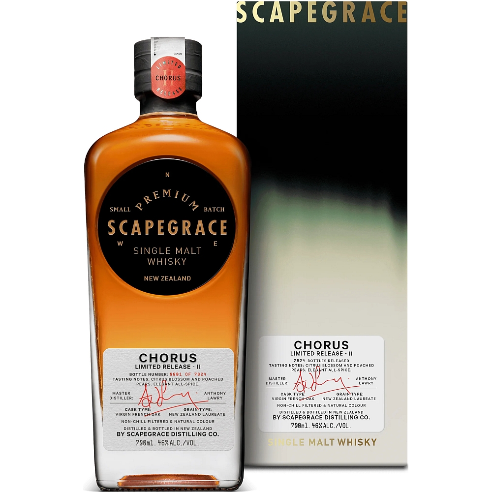 Scapegrace New Zealand Single Malt Whisky - CHORUS II - Limited Edition 46% 0,7l
